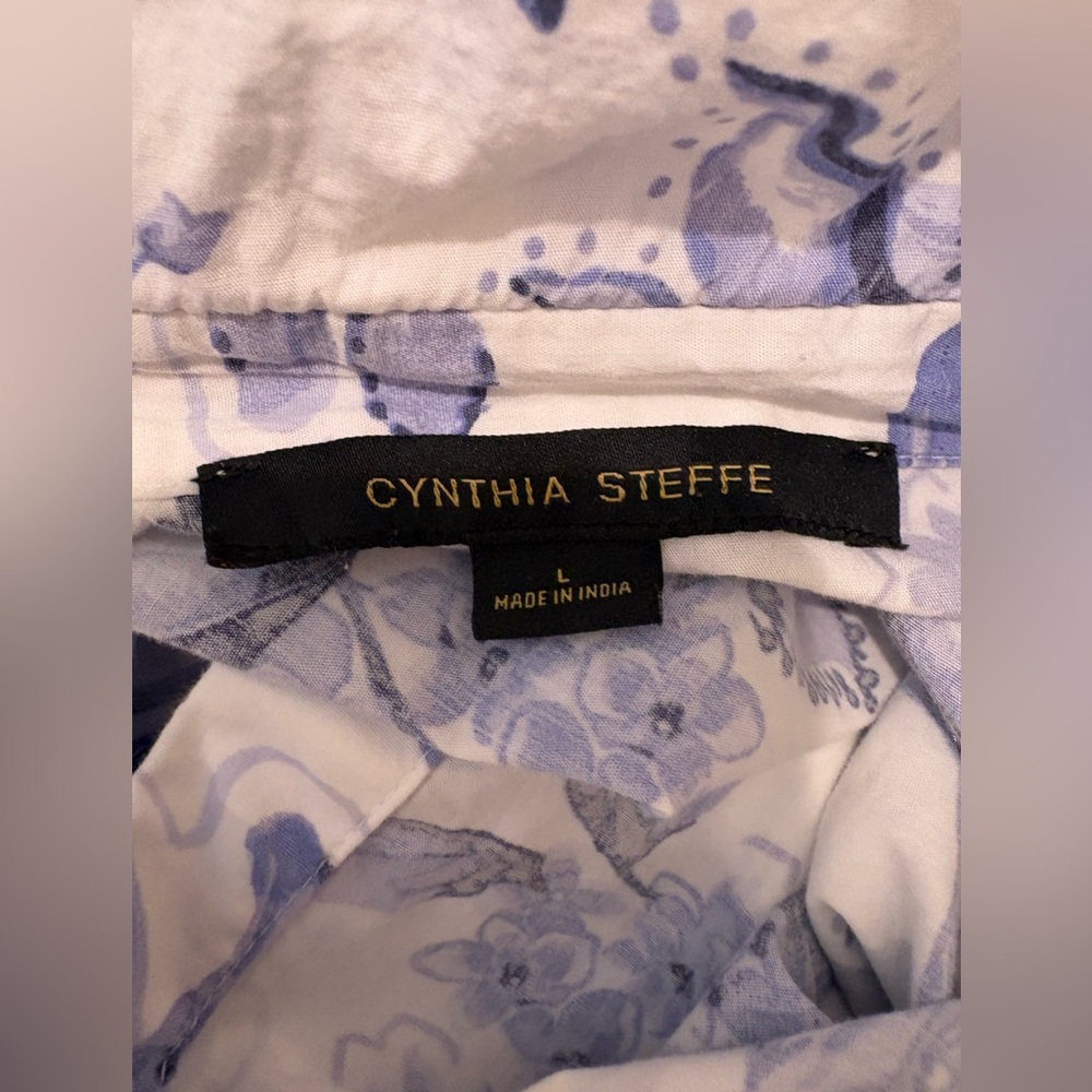Cynthia Steffe White and Blue Patterned Mini Dress - Picture 5 of 5